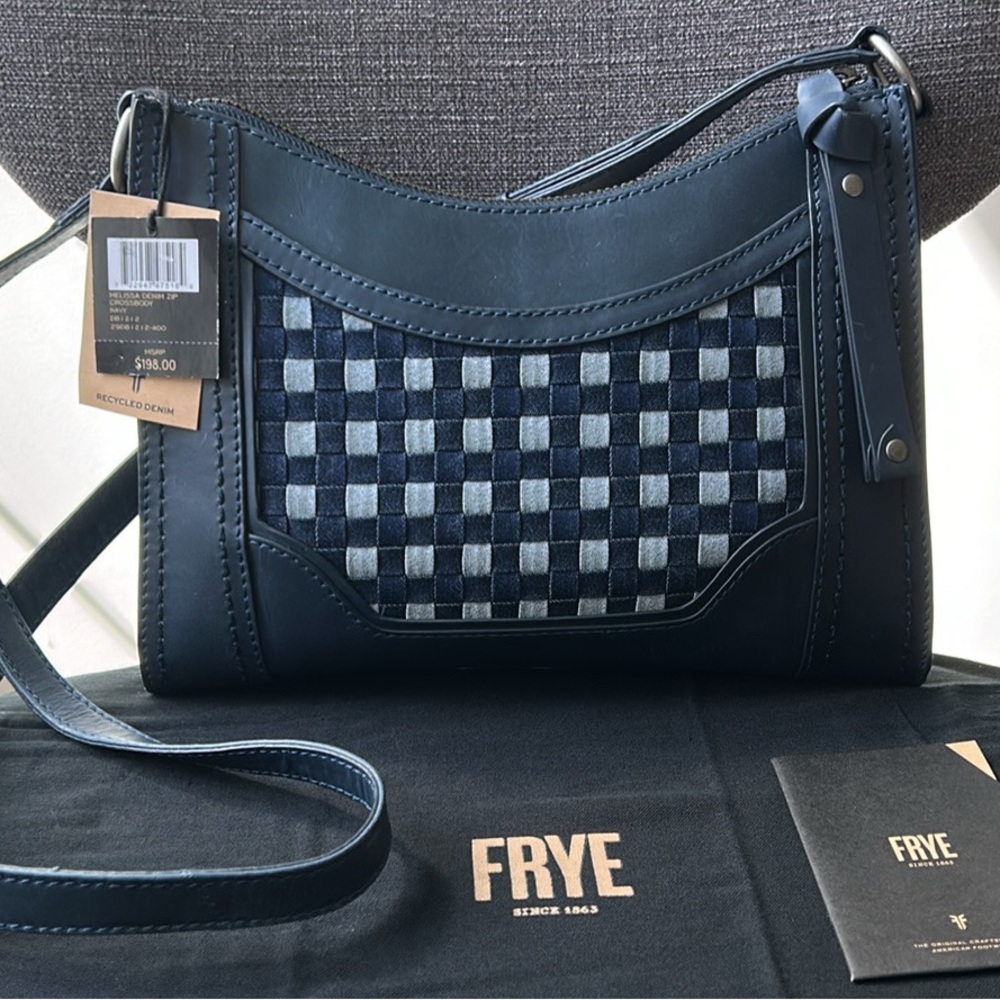 Frye Navy and Recycled Denim Women's Bag